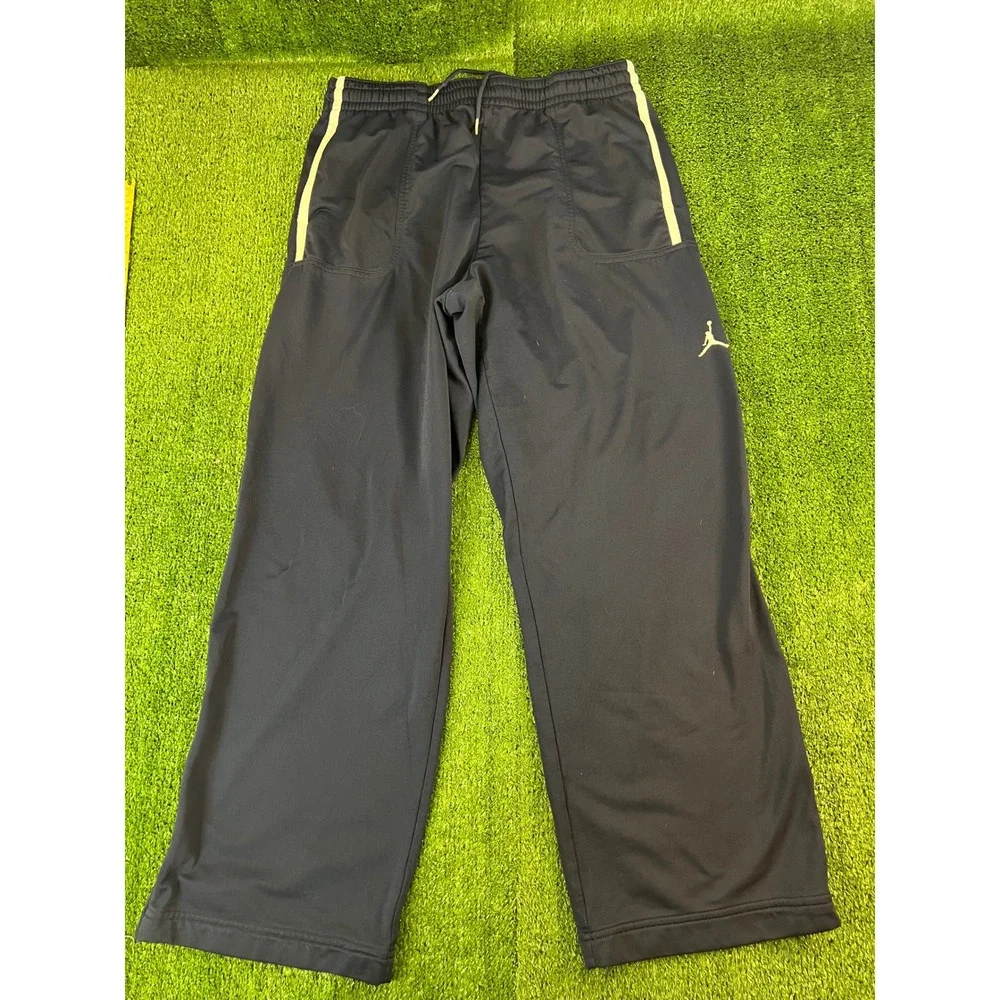 Jordan Mens Navy Blue Jumpman Athletic Warm Up Track Pants Side Zips XXL